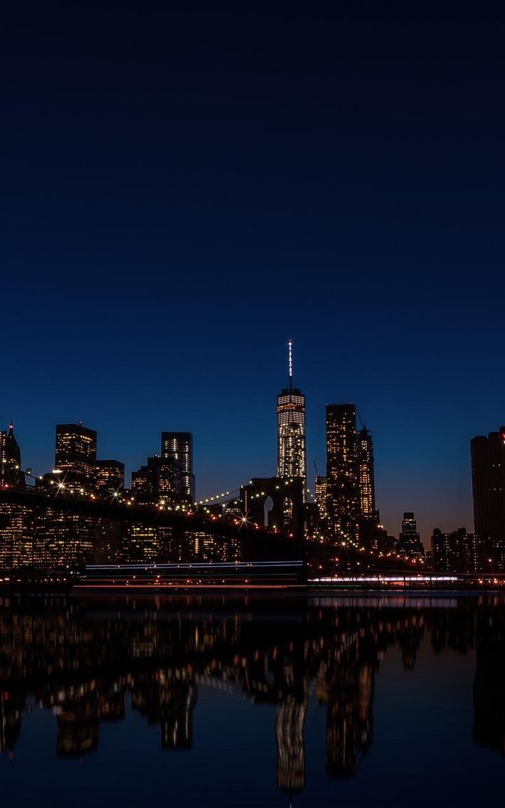 New York skyline at night